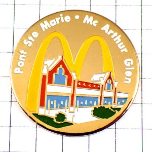 ピンバッジ・マクドナルドＭ赤い建物 MC-ARTHUR OUTLET TROYES MC-DONALDS