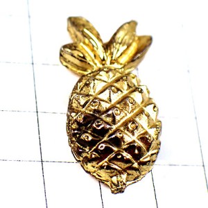 ピンバッジ・パイナップル金色ゴールド果物 ANANAS