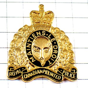 ピンバッジ・王立カナダ騎馬警察ポリス金色ゴールド RCMP CANADA ROYAL-CANADIAN-MOUNTED-POLICE