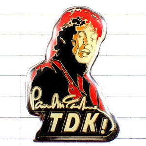 ピンバッジ・TDK/ポールマッカートニー歌ビートルズ音楽 PAUL-MC-CARTNEY TDK THE-BEATLES