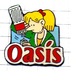 ピンバッジ・オアシス水の切れた女の子 OASIS FRANCE