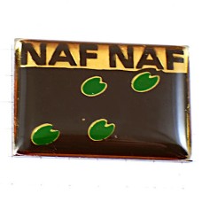 ピンバッジ・ナフナフ豚ブタ緑色の足あと NAF-NAF