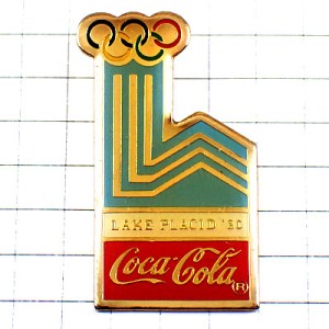 ピンバッジ・レイクプラシッド五輪コカコーラ1980年 LAKE-PLACID-1980 USA COCA-COLA