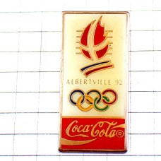 ピンバッジ・アルベールビル五輪オリンピック冬季コカコーラ1992年ビンテージ中古品