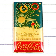 ピンバッジ・サンモリッツ五輪コカコーラ冬季オリンピック太陽スキー雪山ビンテージ中古品 ST-MORITZ-1948 SWISS COCA-COLA