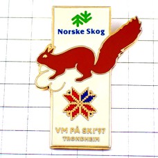 ピンバッジ・リス栗鼠ノルウェー NORWAY NORSKE SQUIRREL