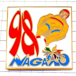 ピンバッジ・長野冬季オリンピック五輪スキー選手ビンテージ中古品 NAGANO-1998 JAPAN