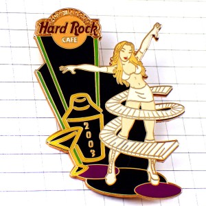 ピンバッジ・ハードロックカフェ水着のセクシー女の子ダンス踊りカクテル酒 HARD-ROCK-CAFE LAS-VEGAS USA