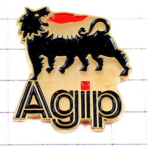 ピンバッジ・アジップ６本足の動物オイル二輪バイク AGIP ITALIA ITALY