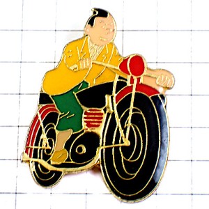 ピンバッジ・バイクに乗るタンタンの冒険旅行BD漫画 TINTIN LE-CRABE-AUX-PINCES-D-OR