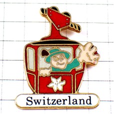 ピンバッジ・アルプスのケーブルカー花スイスのスキー場エーデルワイス SWISS SWITZERLAND MOUNTAIN EDELWEISS