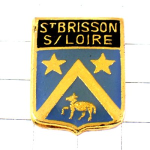 ピンバッジ・星やヒツジの紋章スター羊サン＝ブリッソン＝シュル＝ロワール ST-BRISSON FRANCE