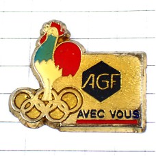 ピンバッジ・ニワトリ雄鶏オリンピック五輪スポンサー鳥ビンテージ中古品 AGF FRANCE