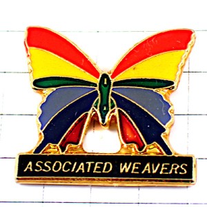 ピンバッジ・虹色のチョウチョウ蝶々 ASSOCIATED-WEAVERS 