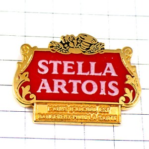 ピンバッジ・ビール酒ステラアルトワ缶ベルギー黒 STELLA-ARTOIS BELGIUM