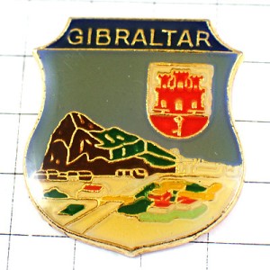 ピンバッジ・ジブラルタルのの風景の紋章イギリス領 GIBRALTAR ENGLAND