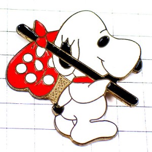 ピンバッジ・スヌーピー旅に出る水玉模様の袋 SNOOPY