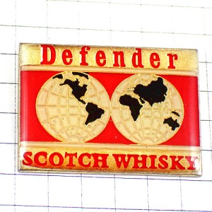 ピンバッジ・スコッチウイスキー酒ディフェンダー地球 DEFENDER WHISKY SCOTLAND