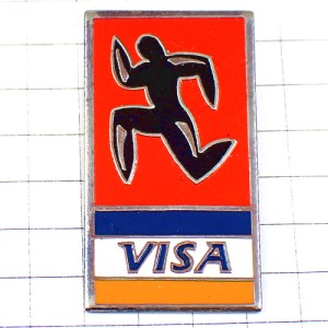 ピンバッジ・ビザ走る人クレジットカードVISA