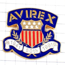 ピンバッジ・アヴィレックス紋章ミリタリー洋服アメリカ/USA AVIREX PILOT JACKET