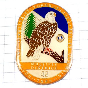 ピンバッジ・鳥たちアラスカ州/USAライオンズクラブＬアメリカLIONS-CLUB ALASKA BRITISH-COLUMBIA