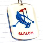 キーホルダー・スキー冬季五輪グルノーブル大会オリンピック GRENOBLE-1968 SKIING SLALOM FRANCE