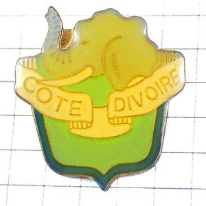 ピンバッジ・ゾウ象コートジボワール紋章 COTE-D-IVOIRE IVORY-COAST