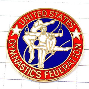 ピンバッジ・体操選手アメリカ吊り輪など/USA米国体操協会 GYMNASTICS FEDERATION