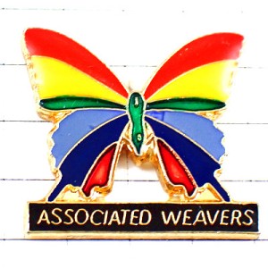 ピンバッジ・虹色のチョウチョウ蝶々 ASSOCIATED-WEAVERS 