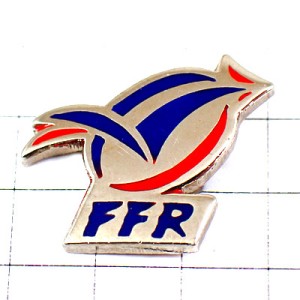 ピンバッジ・ラグビーの球ニワトリ雄鶏フランス国鳥 FFR FEDERATION-FRANCAISE-RUGBY FRANCE