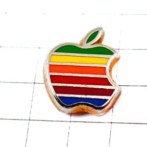 ピンバッジ・アップル虹色林檎マッキントッシュのコンピュータ機 APPLE COMPUTER