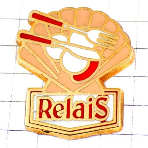 ピンバッジ・ナイフとフォーク帆立貝ホタテ RELAIS FRANCE