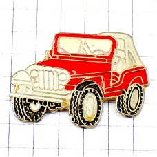 ピンバッジ・赤いジープ四輪駆動の車 JEEP USA