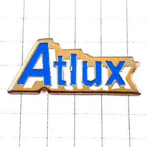 お買得ピンバッジ・ATLUX青と白の文字アルファベット