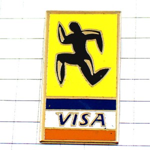 ピンバッジ・ビザ走る人クレジットカードVISA