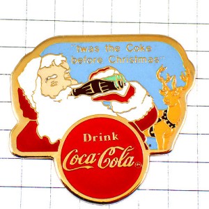 ピンバッジ・サンタクロースのおじいさんコカコーラ渇きに贈り物 SANTA-CLAUS