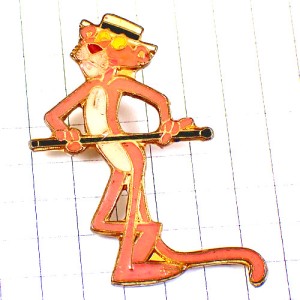 ピンバッジ・ピンクパンサー漫画アニメ杖ステッキ PINK-PANTHER