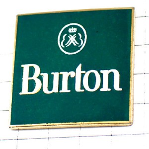 ピンバッジ・緑バートンＢアルファベット英国イギリス洋服 BURTON ENGLAND