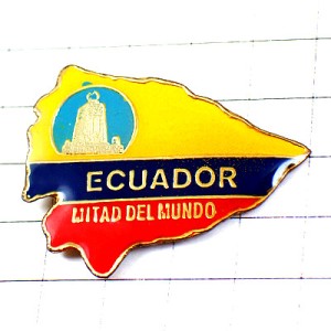 ピンバッジ・エクアドル国旗色の地図型 ECUADOR MAP