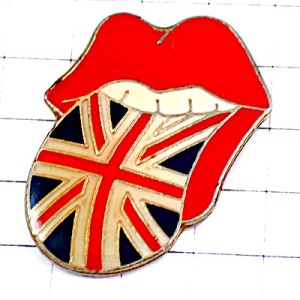 ピンバッジ・ローリングストーンズ唇舌リップ＆タン音楽バンド英国イギリスUK ROLLING-STONES