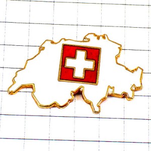 ピンバッジ・スイス国旗マークの地図型 SWISS MAP