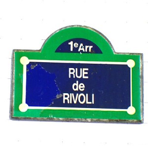 ピンバッジ・リヴォリ通りパリ１区住所表記 RUE-DE-RIVOLI PARIS