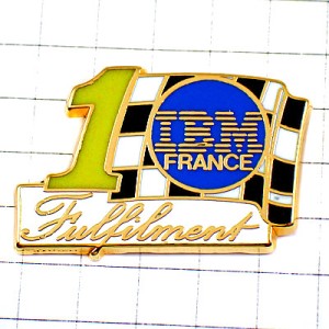 ピンバッジ・ＩＢＭアイビーエム旗チェッカーフラッグ１番