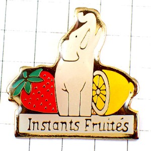 ピンバッジ・レレファン象印のお茶フルーツハーブティー果物レモンとイチゴ TEA L-ELEPHANT INSTANTS-FRUITES INFUSION