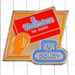 ピンバッジ・マドレーヌ熊印のお菓子 DOUCY PUR-BEURRE FRANCE