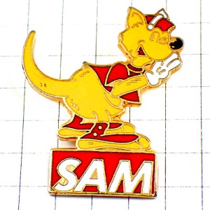 ピンバッジ・黄色いオオカミ狼サムＳＡＭ