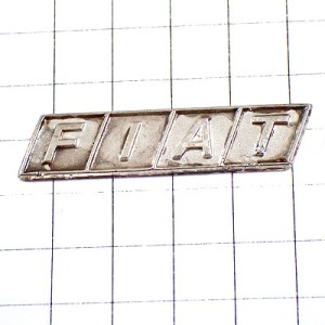 ピンバッジ・フィアット車エンブレムFIAT銀色シルバー紺色ロゴ FIAT ITALIA ITALY