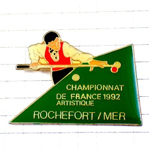 ピンバッジ・ビリヤード大会フランスチャンピオン1992年 BILLIARD SNOOKER BILLARD CHAMPIONNAT-DE-FRANCE ROCHEFORT FRANCE