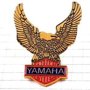 ピンバッジ・ヤマハ二輪バイク鷲イーグル金色わし鳥ゴールド車オートバイ YAMAHA EAGLE WING BIKER JAPAN