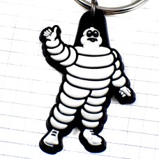 キーホルダー・ミシュラン社ビバンダムくん白いキャラクター BIBENDUM MICHELIN FRANCE
